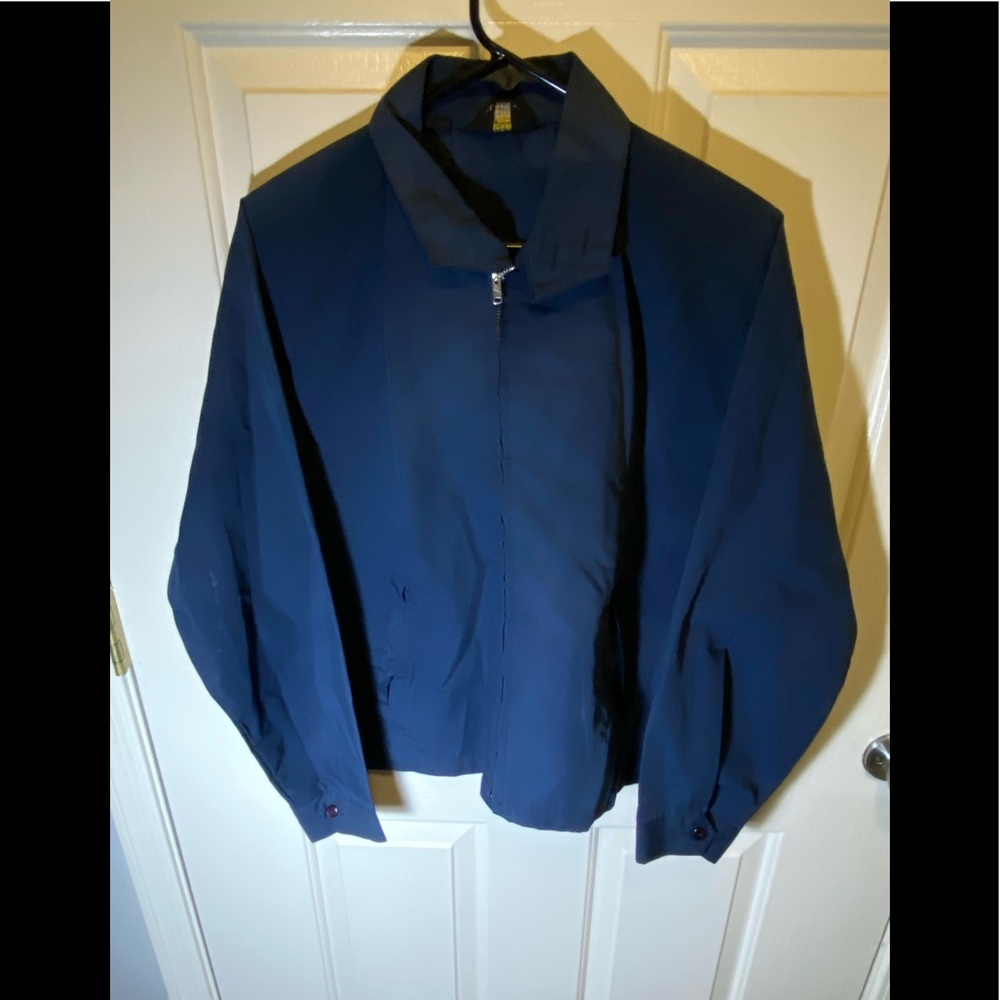 Town craft Blue navy jean zip down jacket men